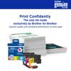 Brother LC504 3-pack ink cartridges with printed pages and color cartridges displayed