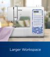 Brother CP2160L sewing machine with floral faceplate and LCD display on wooden table