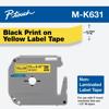Brother P-touch M-K631 non-laminated label tape cartridge with black text on yellow background