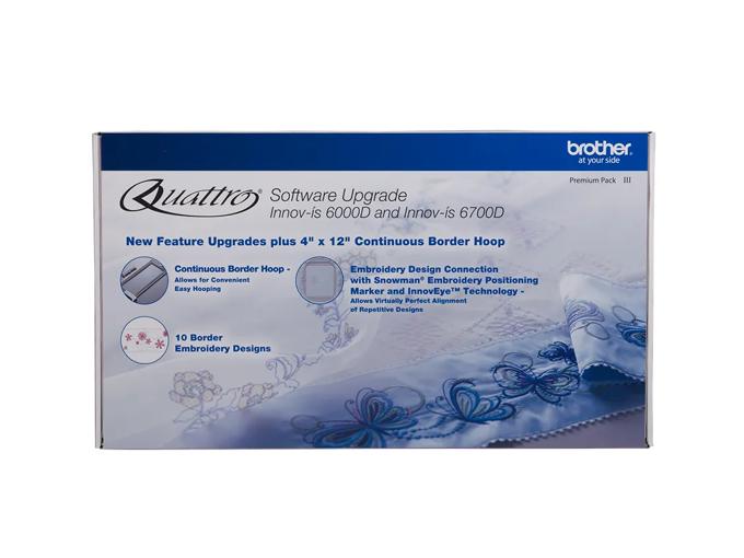 Brother Quattro software upgrade box with continuous border hoop for embroidery machines