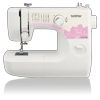Brother LX-3125 sewing machine with pink lace design and stitch selector dial