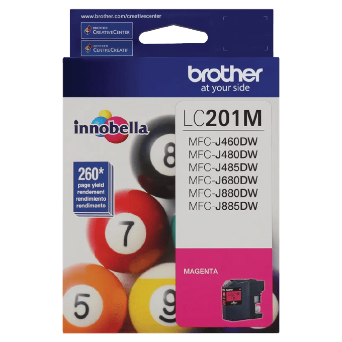 Brother Genuine LC201M Standard-yield Magenta Ink Cartridge, Magenta, large