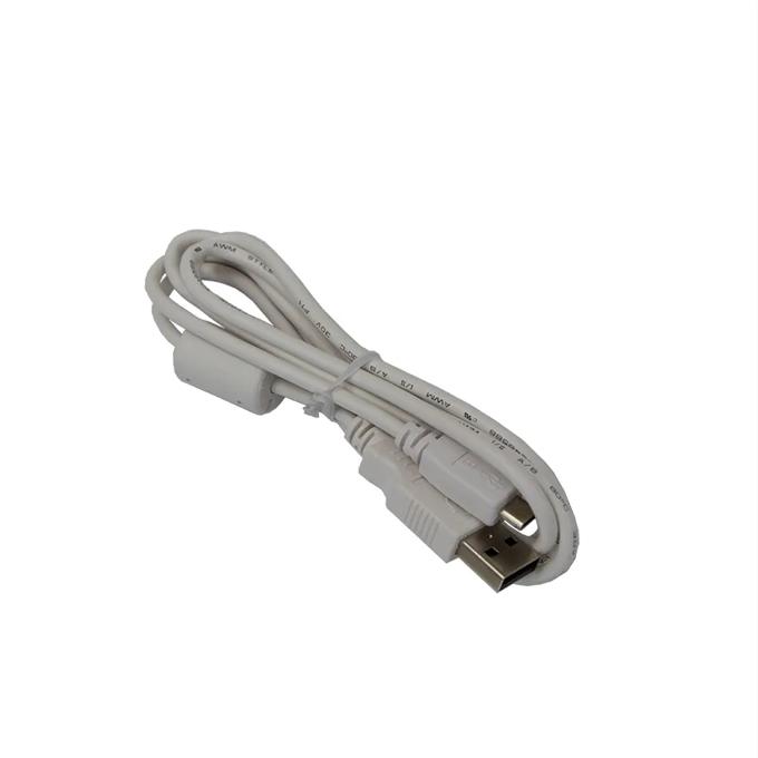 Brother printer USB cable with white cord and gold-plated connector