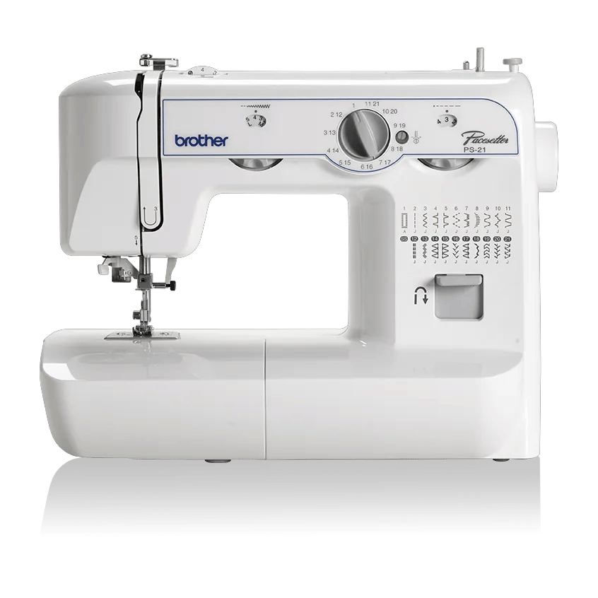Brother Pacesetter PS-21 sewing machine with 21 built-in stitches and dual control dials