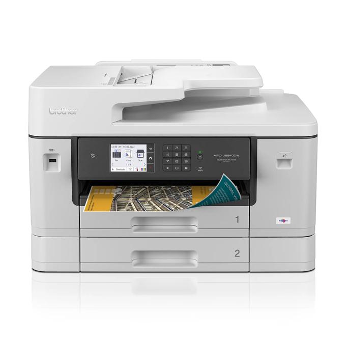 Brother MFC-J6940DW wireless all-in-one inkjet printer with dual paper trays and touchscreen