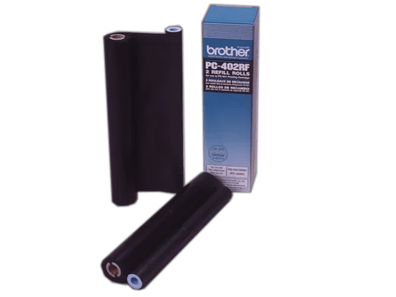 Brother PC-402RF thermal fax refill rolls with packaging