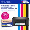 Brother MFC-J1260W all-in-one wireless printer with ink subscription box and CMYK cartridges