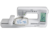Brother VM5100 embroidery machine with touchscreen and floral design hoop