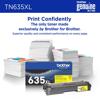 Brother Genuine TN635XLC High Yield Cyan Toner Cartridge, Yellow, small