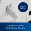 Brother embroidery machine with built-in USB port for importing custom designs