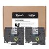 Brother P-touch TZe2314PKB laminated label tape cartridges, 0.47-inch, black on white, 4-pack