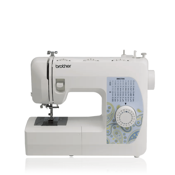 Brother BM3700 sewing machine with decorative paisley panel and stitch selector dial