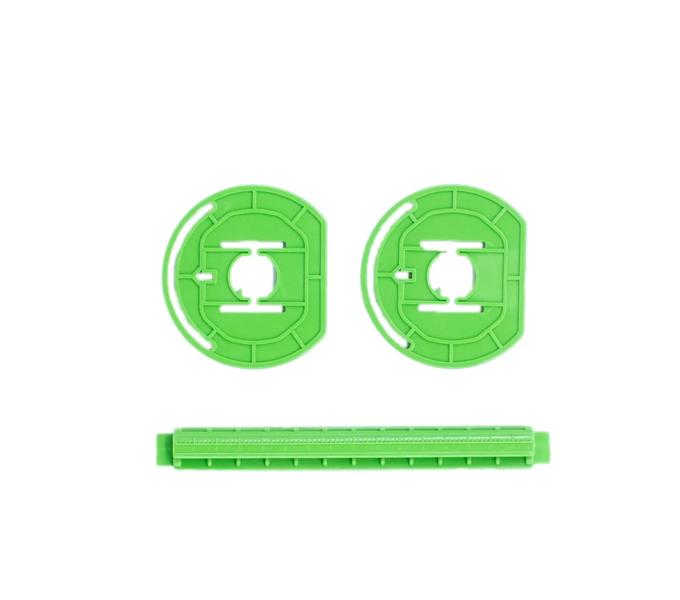 Brother mobile printer accessories in green including roll holders and paper guide