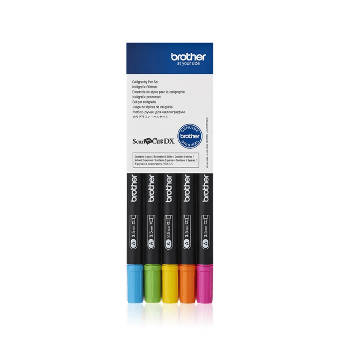 Brother ScanNCut DX calligraphy pen set with five vibrant colors