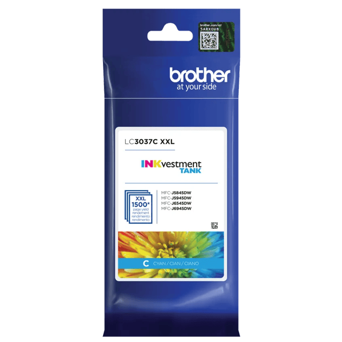 Brother LC3037C XXL cyan ink cartridge for high-yield printing