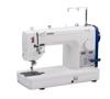 Brother white sewing machine with blue accents and built-in stitch selector panel