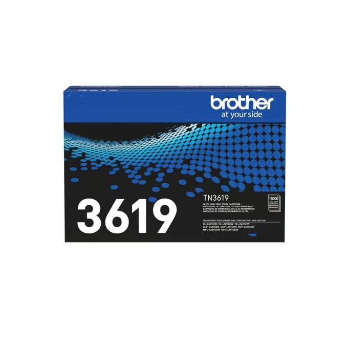 Caja de cartucho de tóner negro Brother TN3619 de rendimiento ultra alto para 18000 páginas