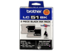 Brother LC51BK 2-piece black ink cartridge pack for inkjet printers