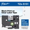 Cartucho de cinta para etiquetas transparente Brother TZe-S151 24mm con impresión negra