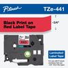 Cartucho de cinta de etiquetas laminadas Brother TZe-441 con texto negro sobre rojo