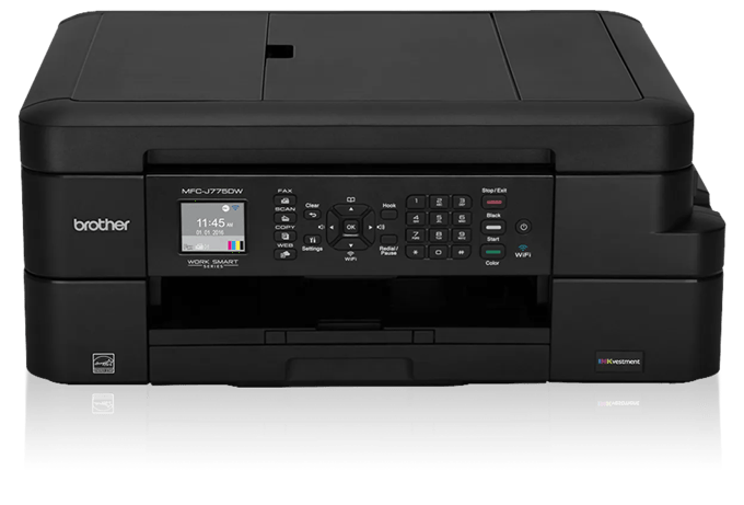 Brother MFC-J775DW all-in-one inkjet printer with wireless connectivity and touchscreen