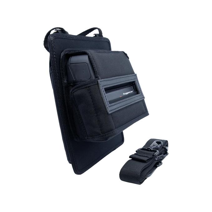 Brother RuggedJet mobile printer in protective carrying case with shoulder strap