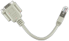 Brother printer serial cable with DB-9 connector and RJ-45 adapter