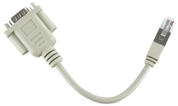Brother printer serial cable with DB-9 connector and RJ-45 adapter