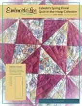 Brother Embroidere floral quilting design card with purple and pink patchwork pattern