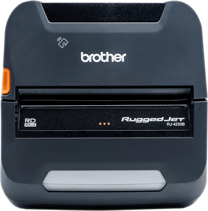 Brother RuggedJet RJ-4230B portable thermal printer with rugged design