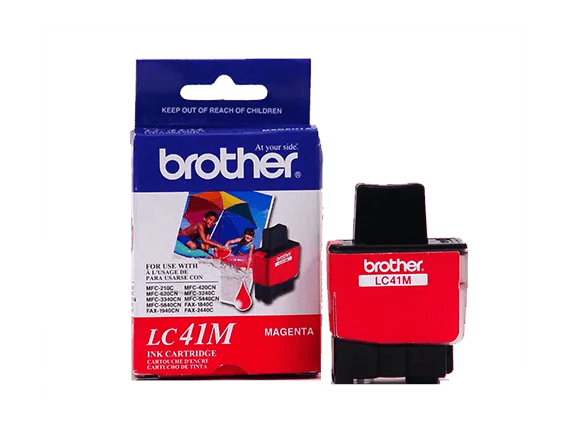 Cartucho de tinta magenta Brother LC41M con empaque para impresoras de inyección