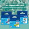 Brother Genuine BTAG 3-pack Non-Laminated Tape for P-touch Label Makers, Sea Glass Collection Black on Light Green, Black on Light Blue, Black on Purple – 12 mm wide x 4 m long, , small