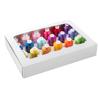 Brother embroidery thread set with 24 vibrant color spools in white storage box