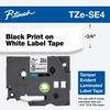Cartucho de cinta de etiquetas laminadas de seguridad Brother TZe-SE4, negro sobre blanco, 18 mm