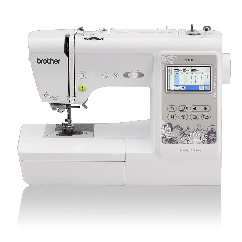 Brother SE600 computerized sewing and embroidery machine with touchscreen display