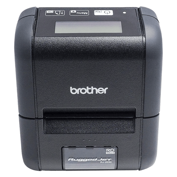 Brother RJ-2030 portable thermal printer with LCD display and wireless connectivity
