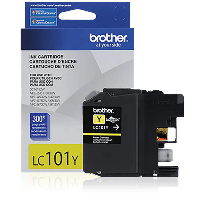 Brother Genuine LC101Y Standard-yield Yellow Ink Cartridge, , large