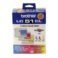 Brother LC513PKS 3-pack color ink cartridges in cyan, magenta, and yellow