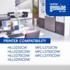 Brother Genuine toner compatibility chart for wireless color laser printers and all-in-ones