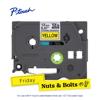 Brother P-touch TZe tape cartridge, 12mm yellow with black print, strong adhesive