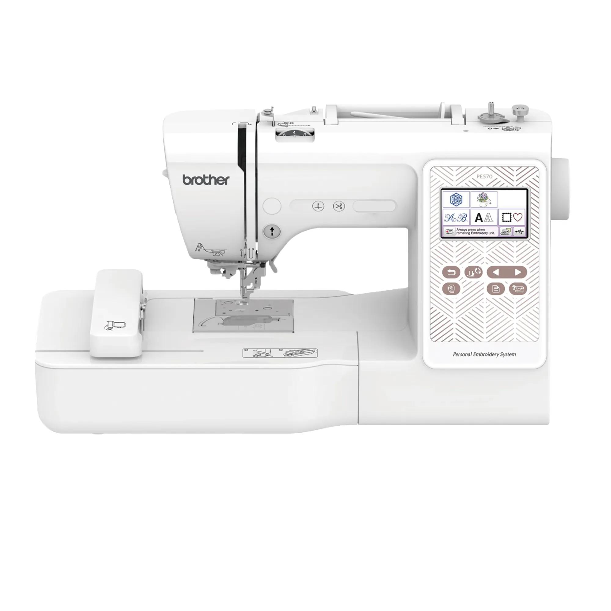 Brother PE570 embroidery machine with touchscreen and built-in designs