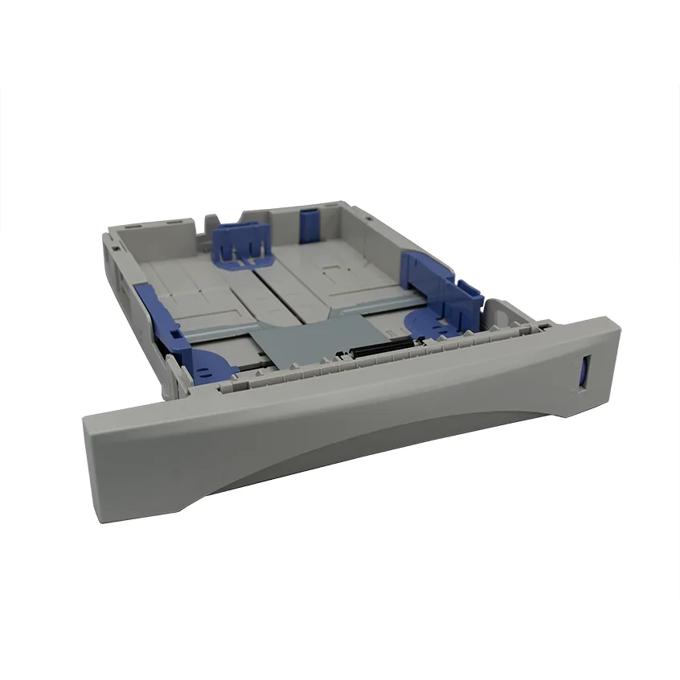 Brother printer paper tray with adjustable blue guides for multiple paper sizes