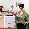 Brother HL-L5215DW monochrome laser printer with optional paper tray in office setting
