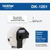 Brother DK-1201 standard address die-cut paper labels, 400 labels per roll