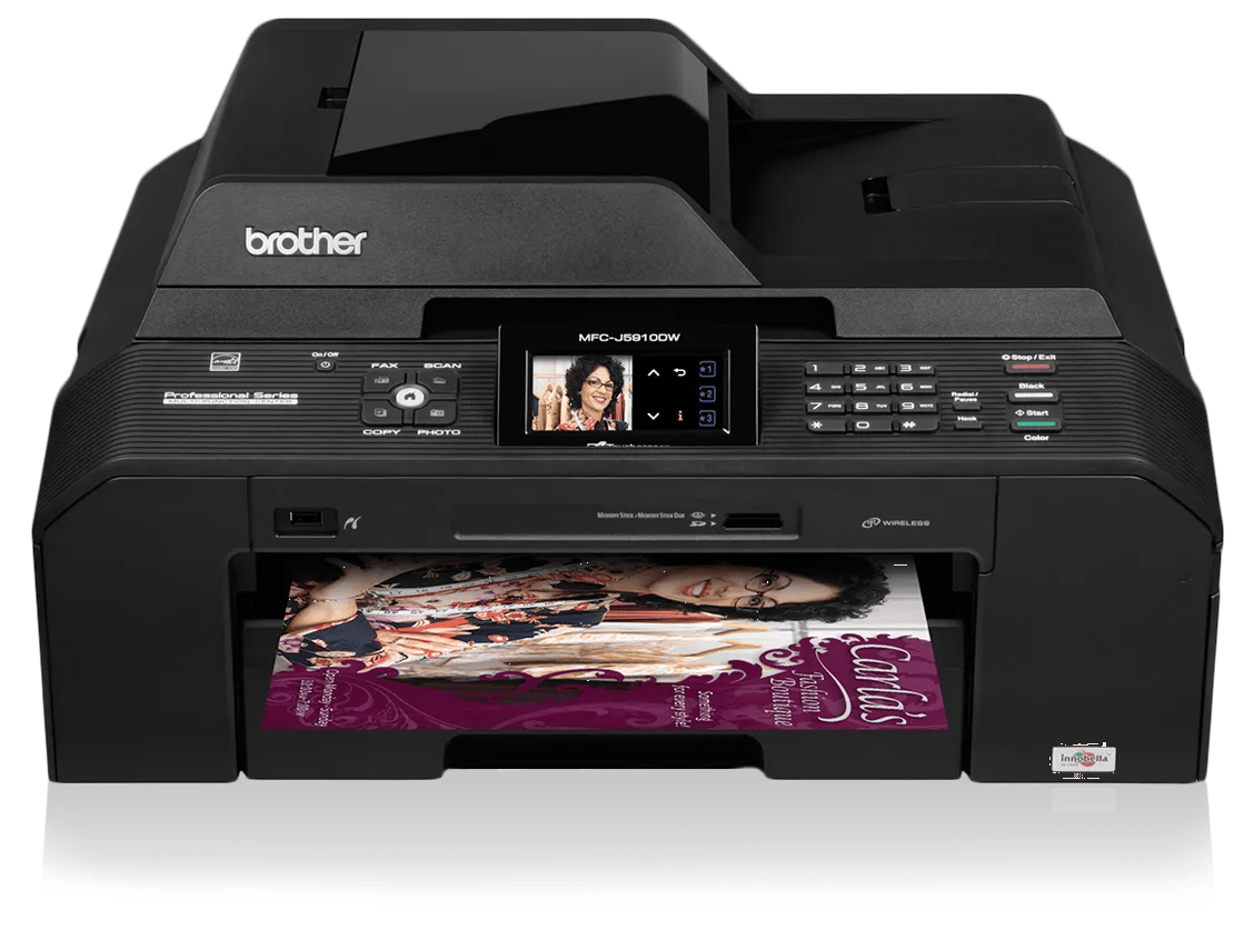 Brother MFC-J5910DW wireless all-in-one inkjet printer with touchscreen display