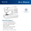 Brother PE570 embroidery machine with touchscreen and automatic needle threader