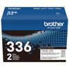 Brother TN336 2-pack black toner cartridge box with 4,000-page yield