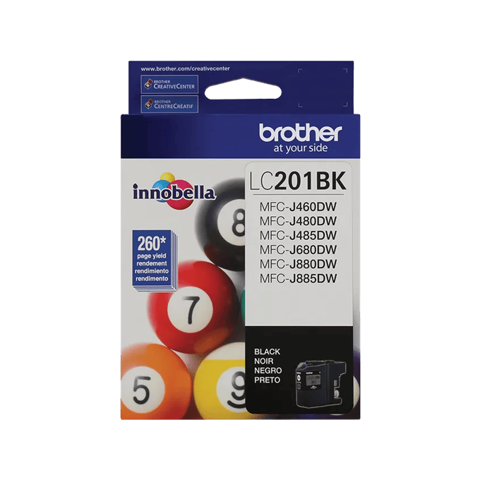Brother Genuine LC201BK Standard-yield Black Ink Cartridge, Black, large