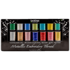Brother 14-color metallic embroidery thread set with polyester specialty thread spools