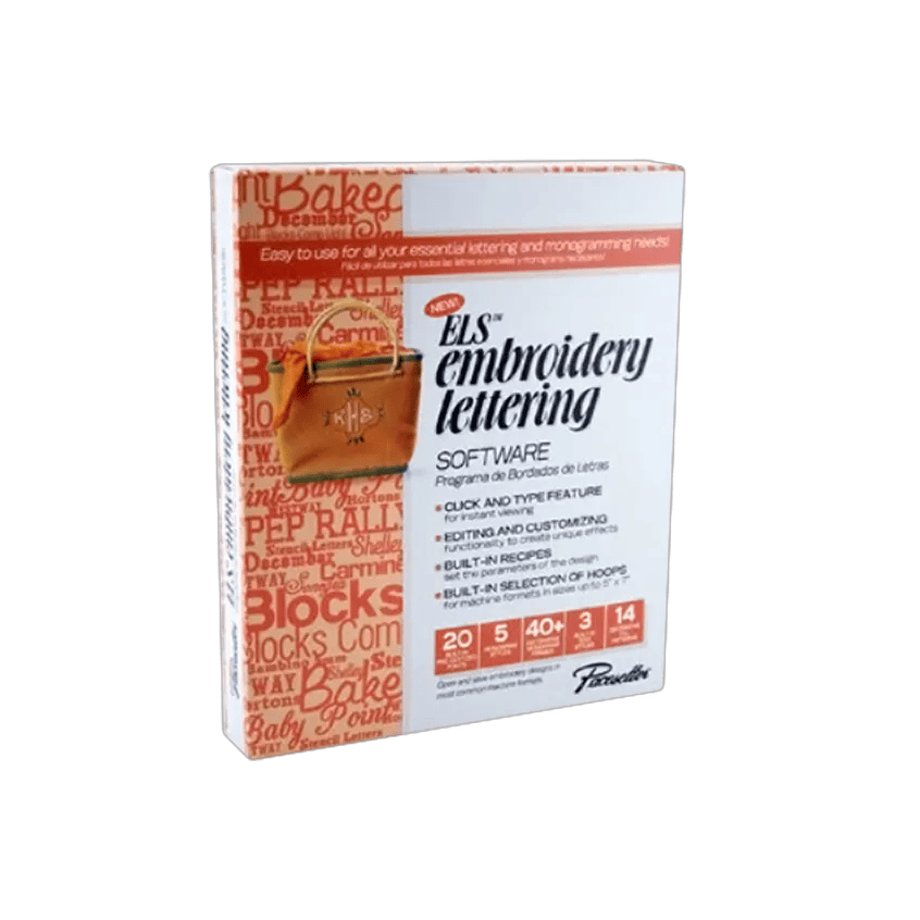 Brother ELS embroidery lettering software package with built-in fonts and customization tools